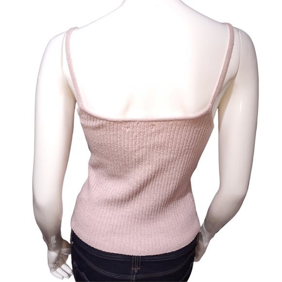 American Eagle Pink Ribbed Corset Camisole - Picture 2 of 4